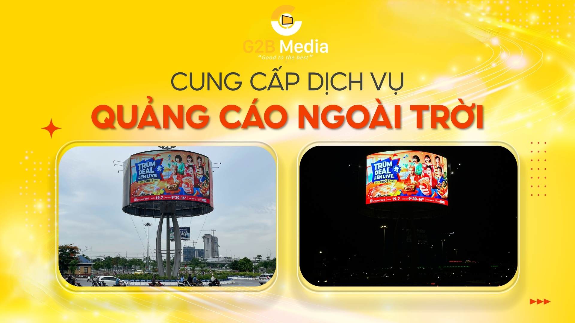 Biển quảng cáo cột trụ ngoài trời DOOH.