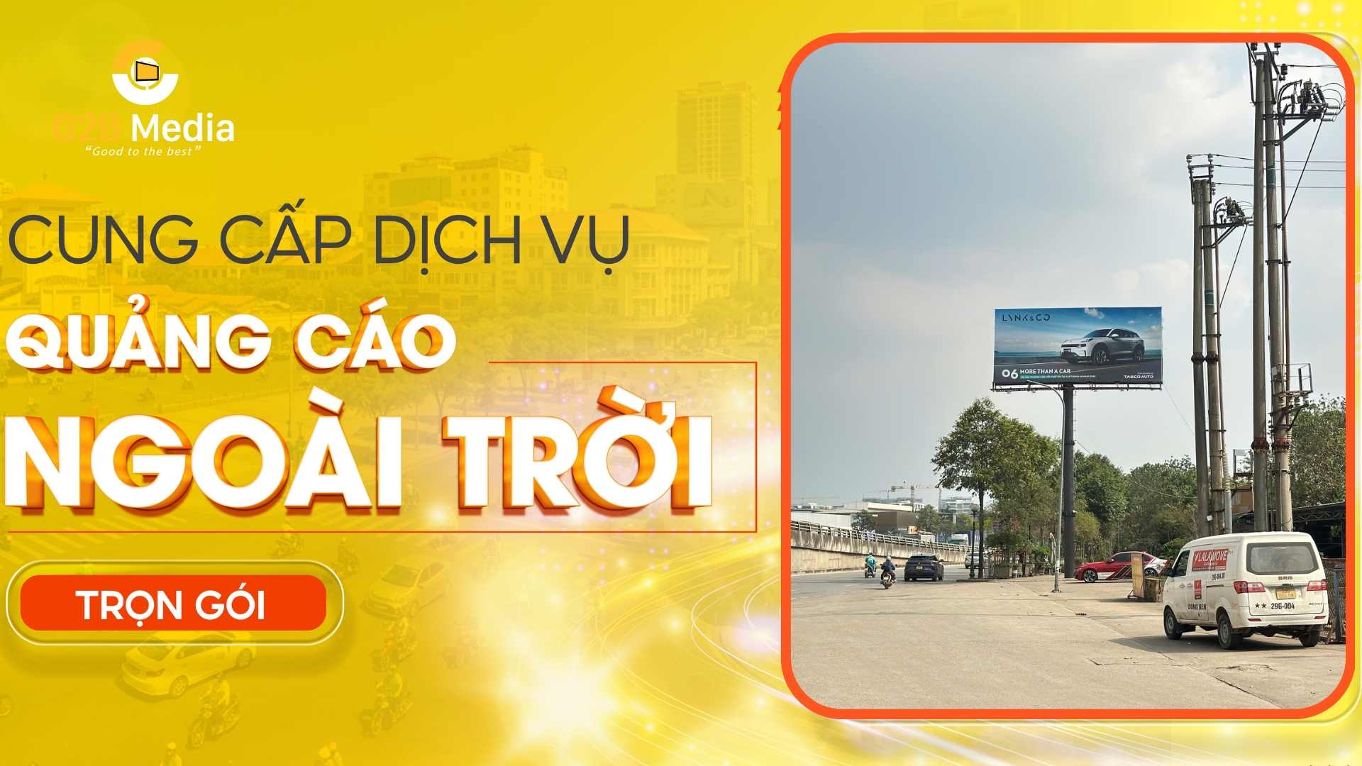 Chiến dịch quảng cáo billboard xe Lynk & Co More Than A Car tại ngã tư sầm uất.