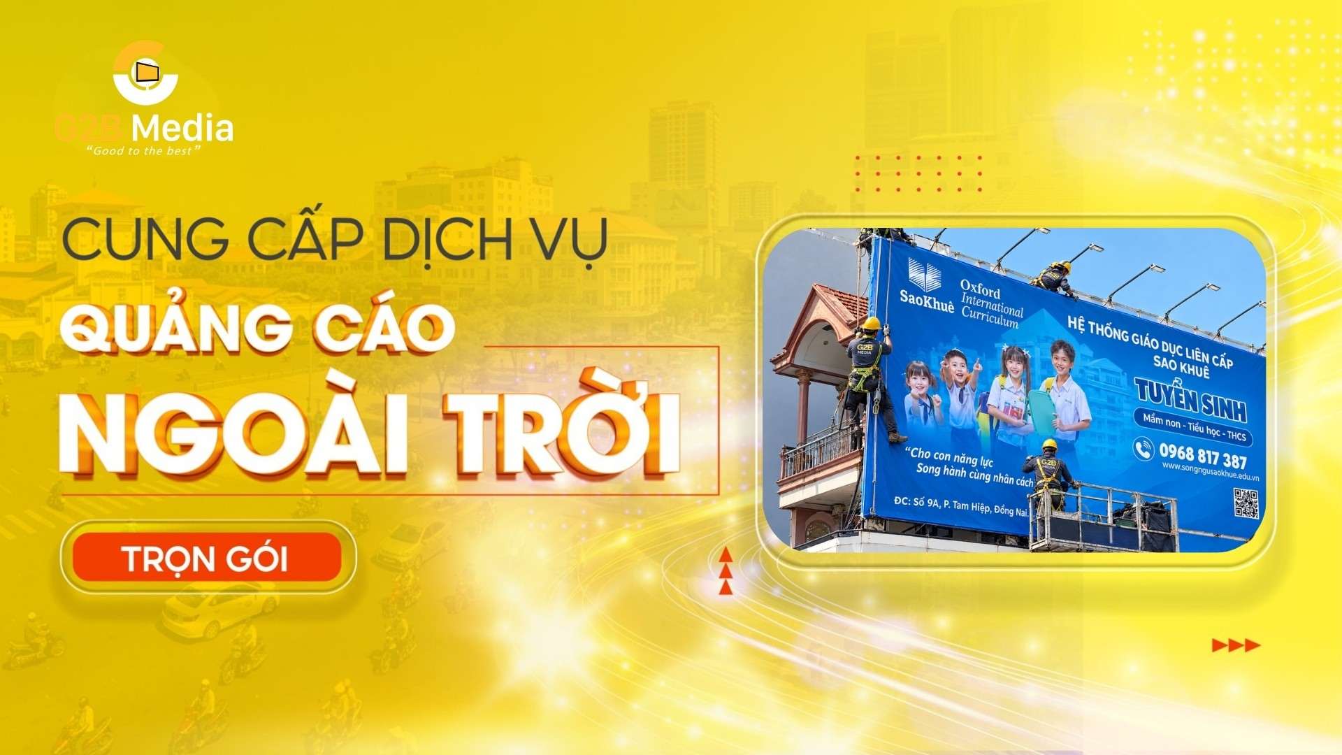 Thi công biển quảng cáo tấm lớn.