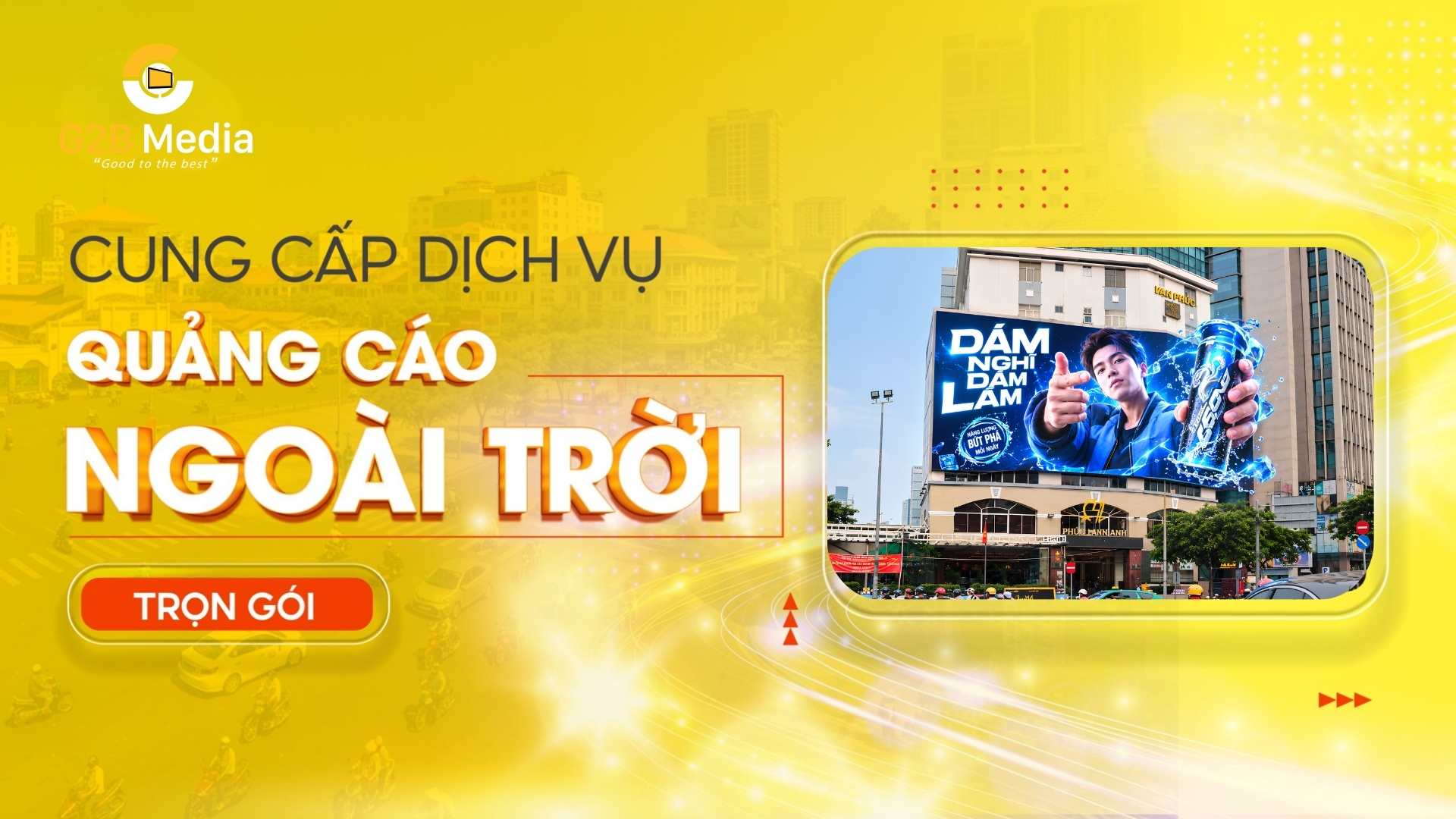Bảng quảng cáo ngoài trời tấm lớn là biển phát video sống .