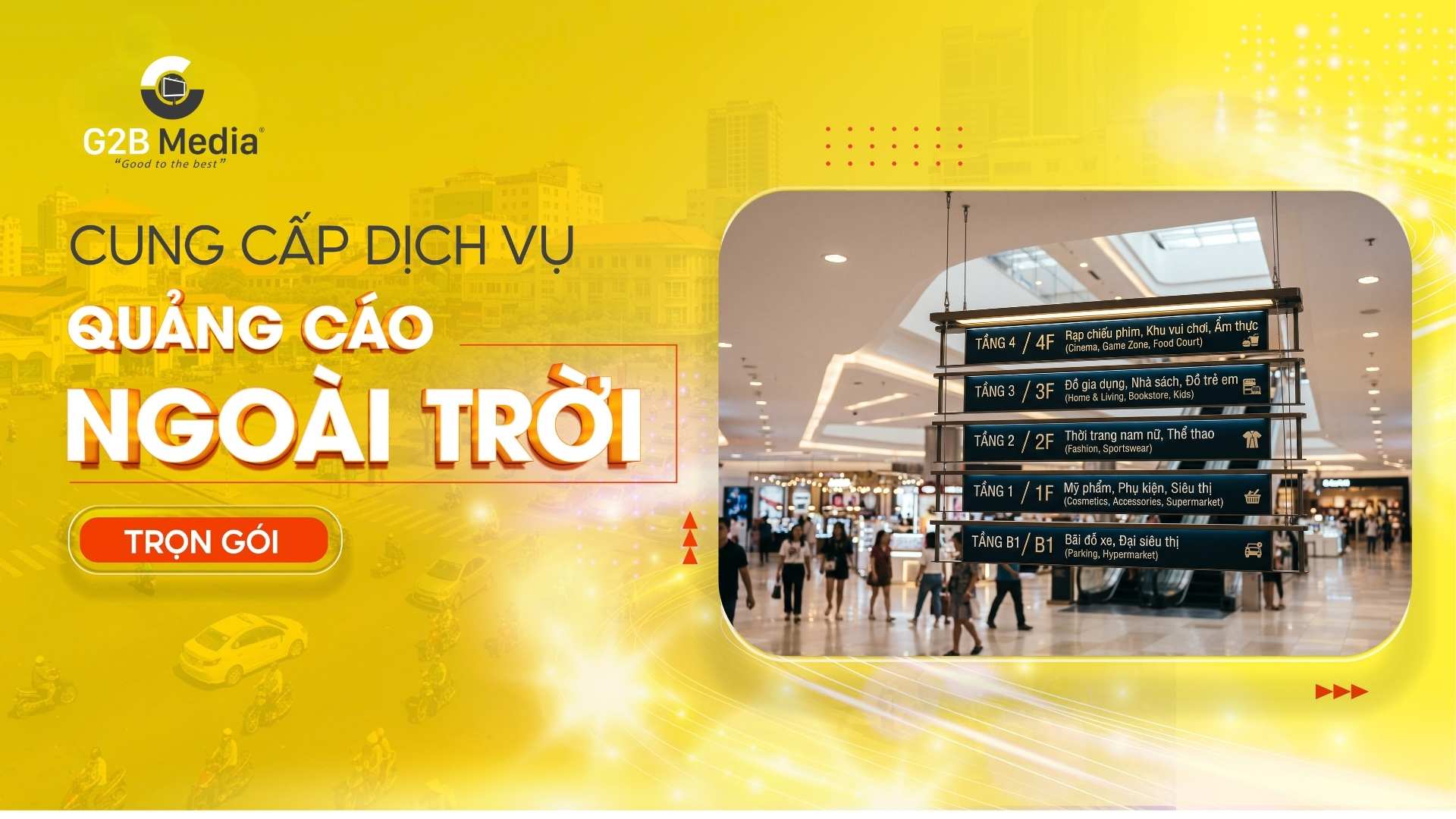Hệ thống bảng chỉ dẫn Directional Signboard tại trung tâm thương mại.